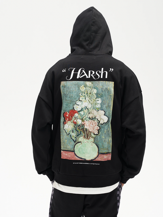 Harsh and Cruel Abstract Floral Print Hoodie