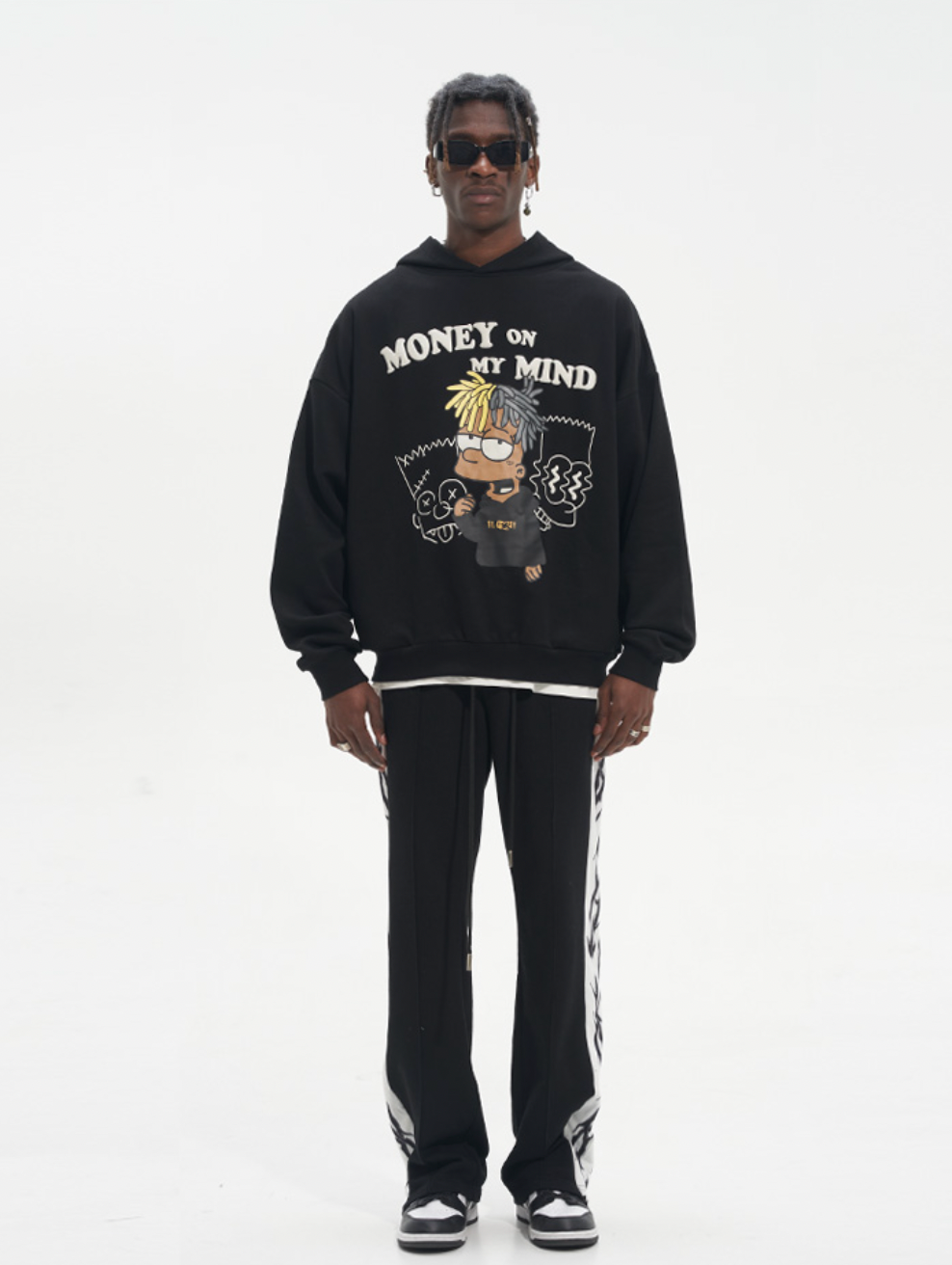 Harsh and Cruel Graffiti Style Dreadlocks Hoodie