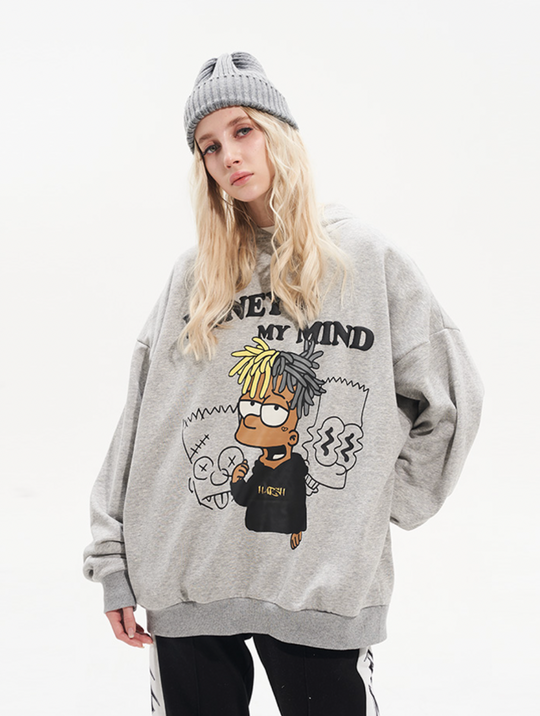 Harsh and Cruel Graffiti Style Dreadlocks Hoodie