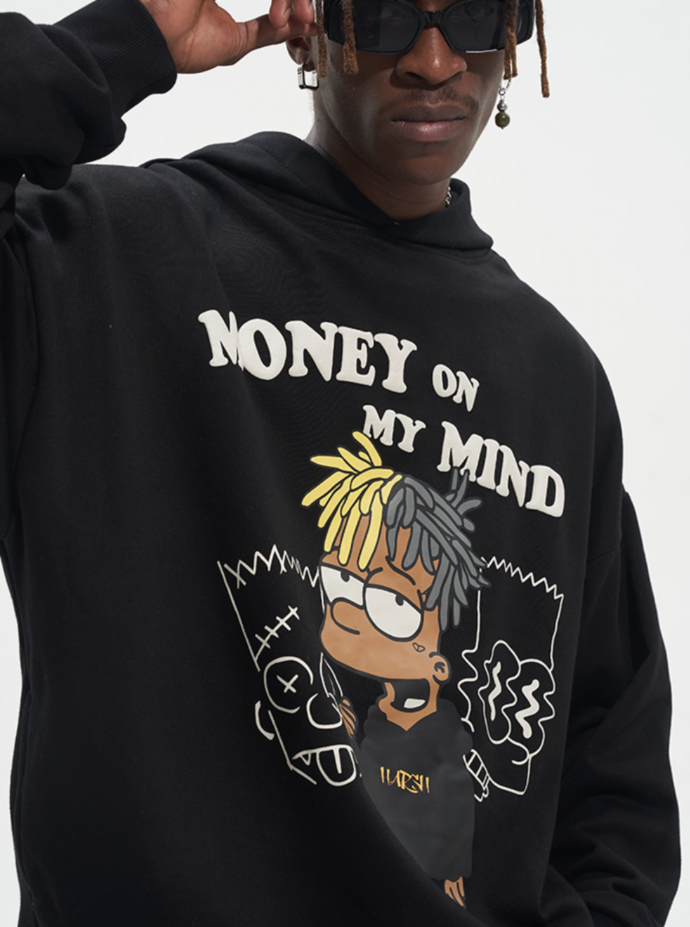 Harsh and Cruel Graffiti Style Dreadlocks Hoodie