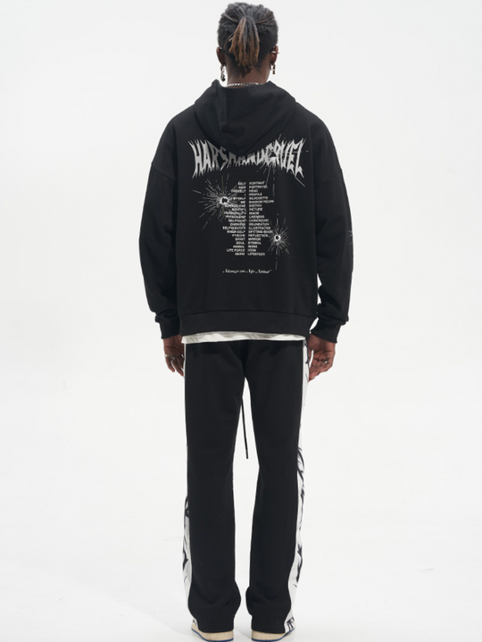 Harsh and Cruel Bullet Hole Printed Hoodie
