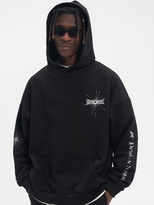 Harsh and Cruel Bullet Hole Printed Hoodie