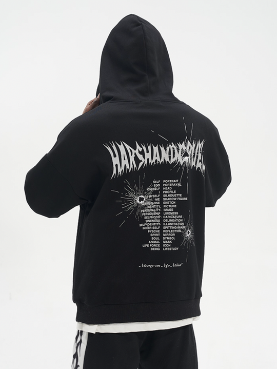 Harsh and Cruel Bullet Hole Printed Hoodie