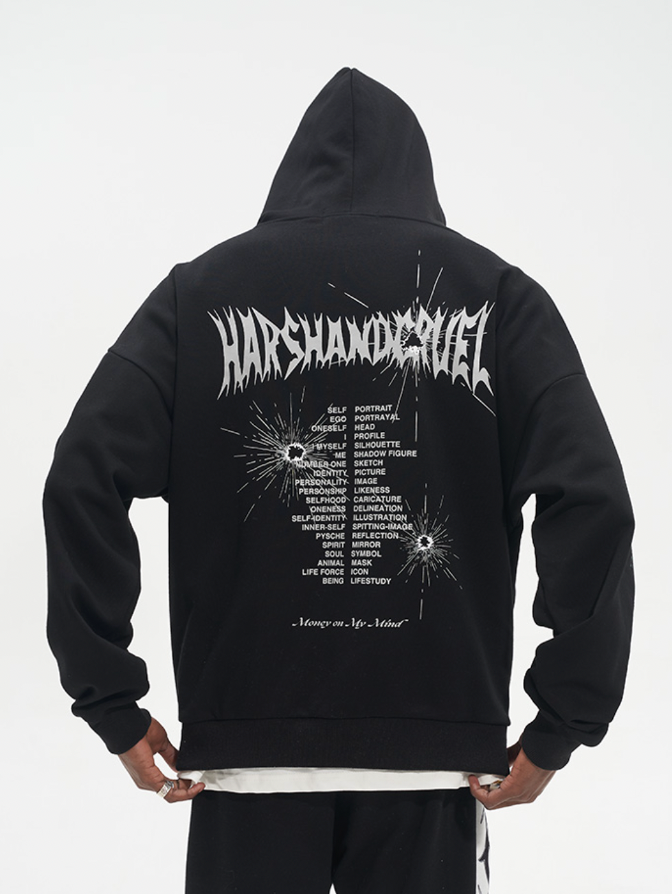 Harsh and Cruel Bullet Hole Printed Hoodie