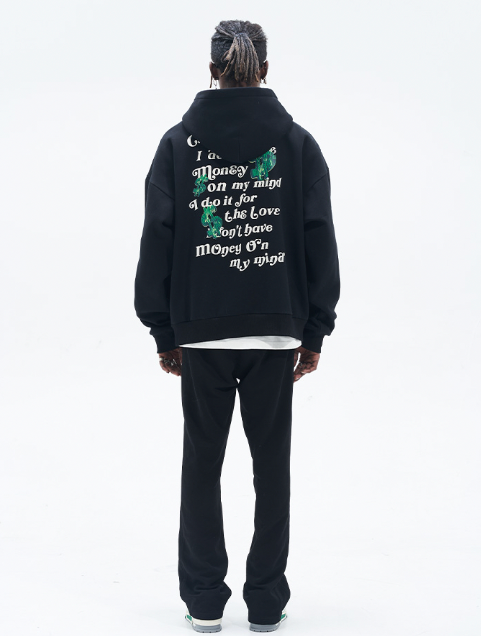 Harsh and Cruel Typography Hand Painted Dollar Print Hoodie