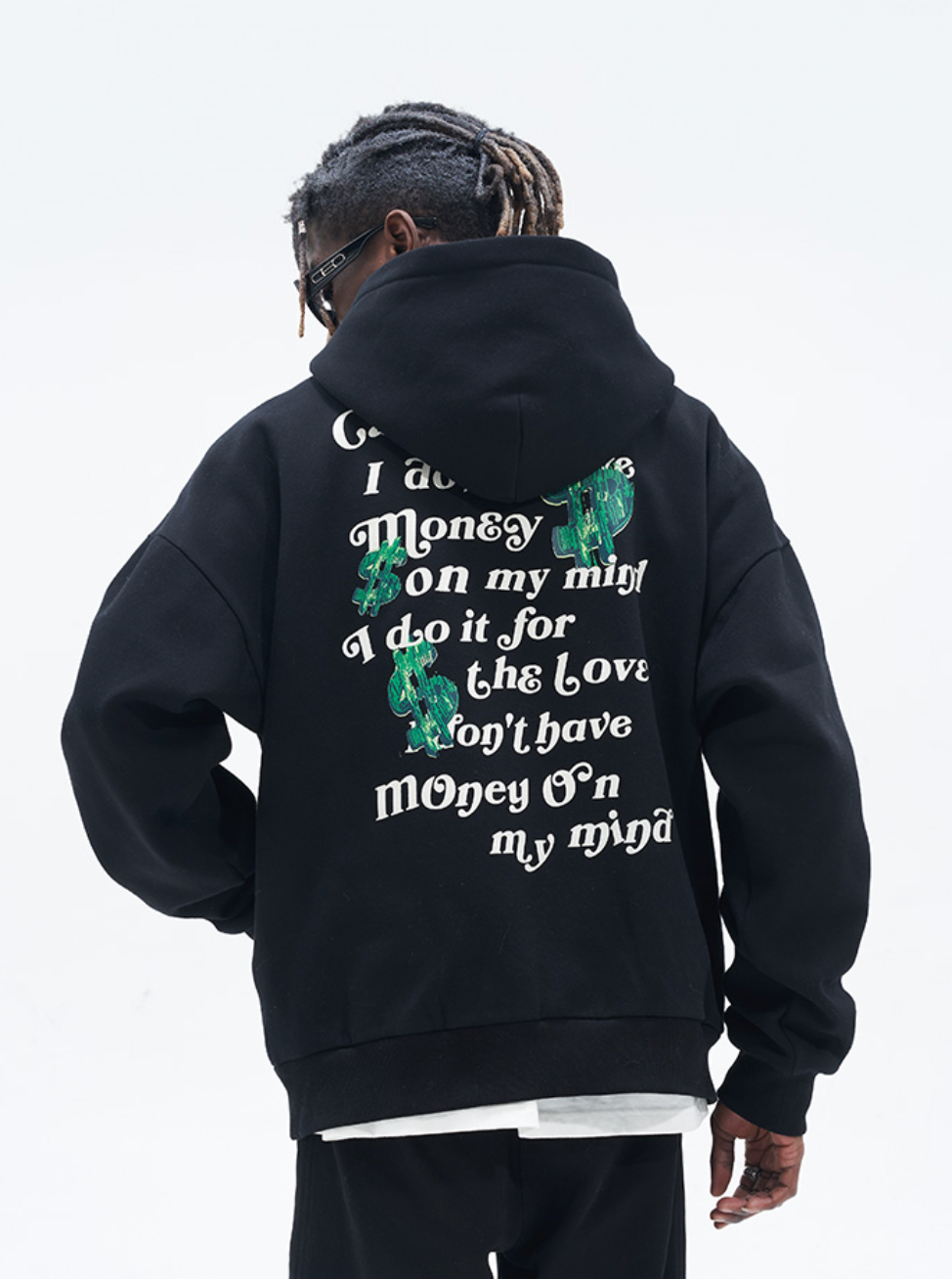 Harsh and Cruel Typography Hand Painted Dollar Print Hoodie