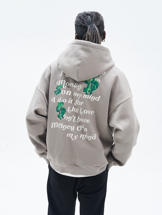 Harsh and Cruel Typography Hand Painted Dollar Print Hoodie