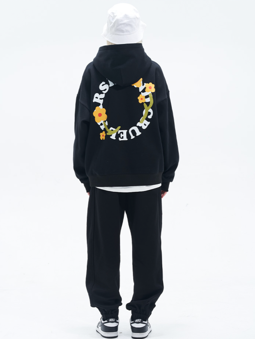 Harsh and Cruel Flower Circle Loose Hoodie
