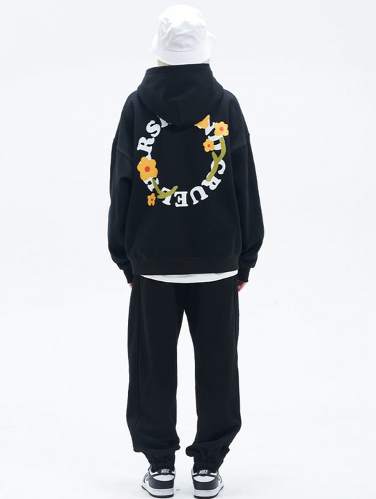 Harsh and Cruel Flower Circle Loose Hoodie