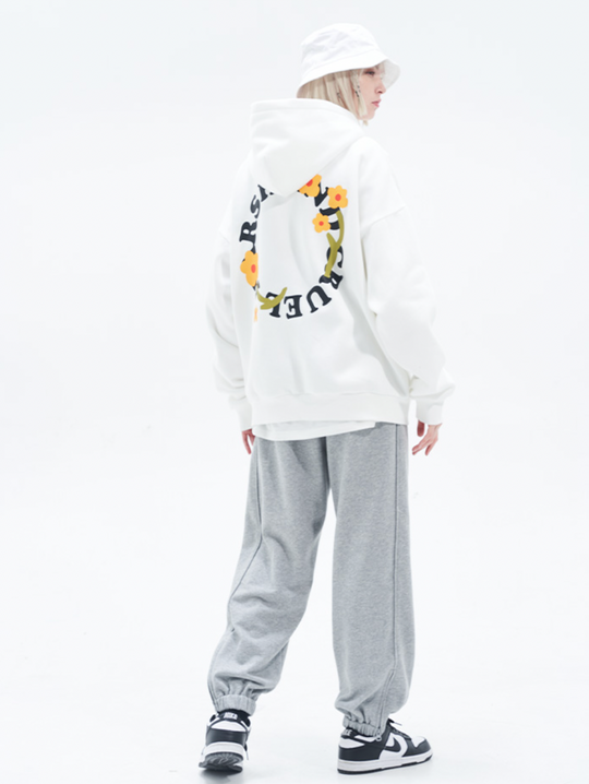 Harsh and Cruel Flower Circle Loose Hoodie
