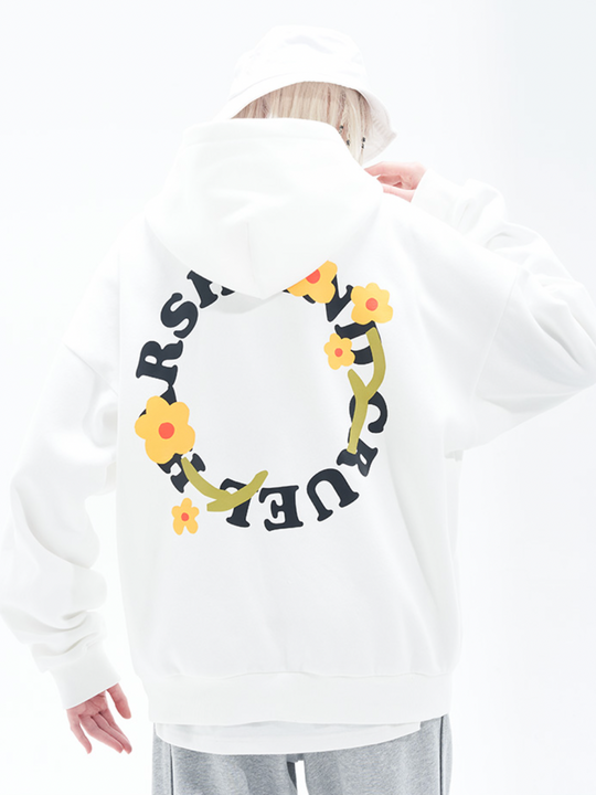 Harsh and Cruel Flower Circle Loose Hoodie