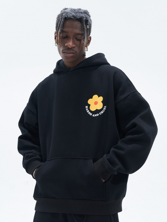 Harsh and Cruel Flower Circle Loose Hoodie