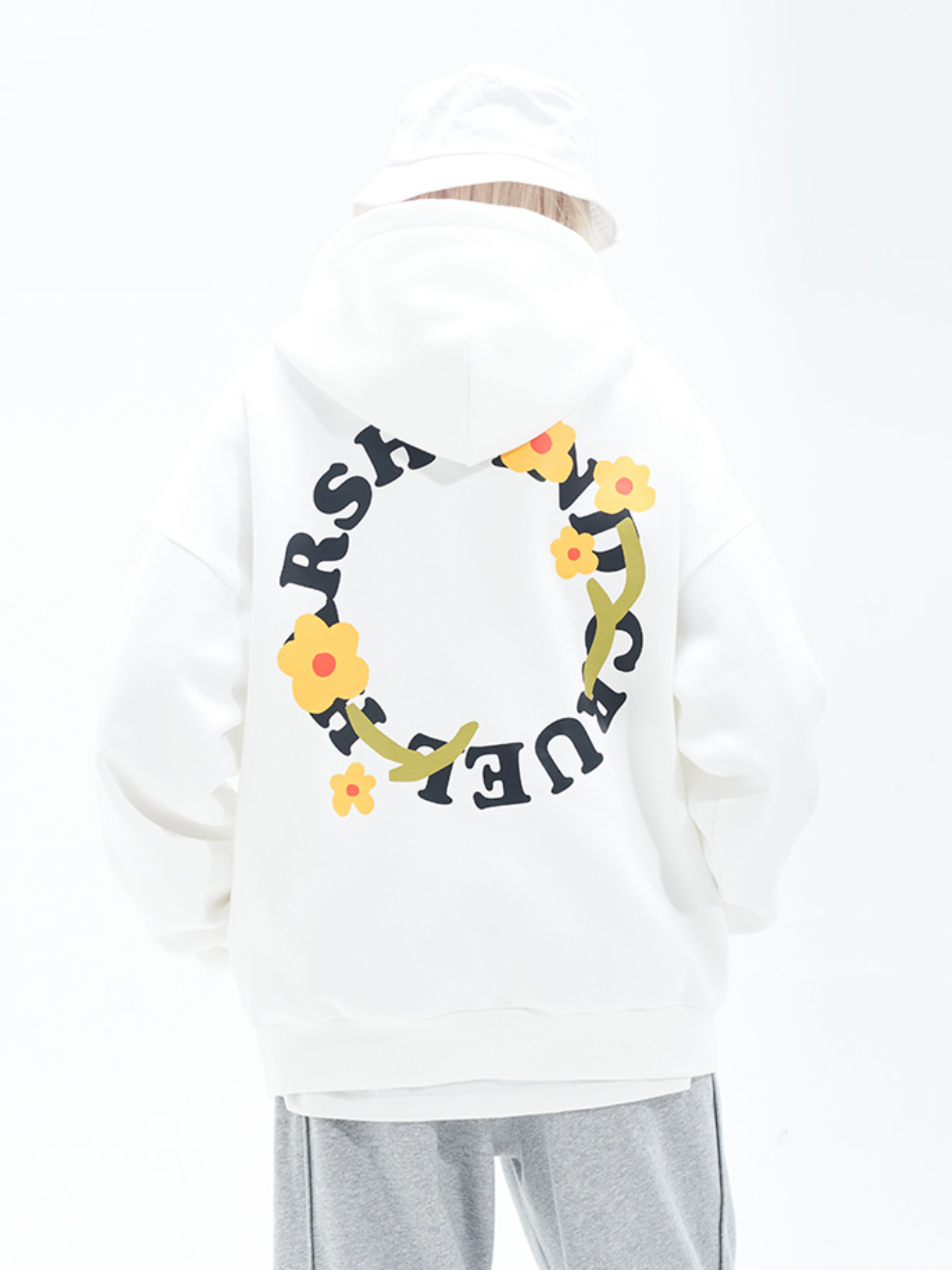 Harsh and Cruel Flower Circle Loose Hoodie