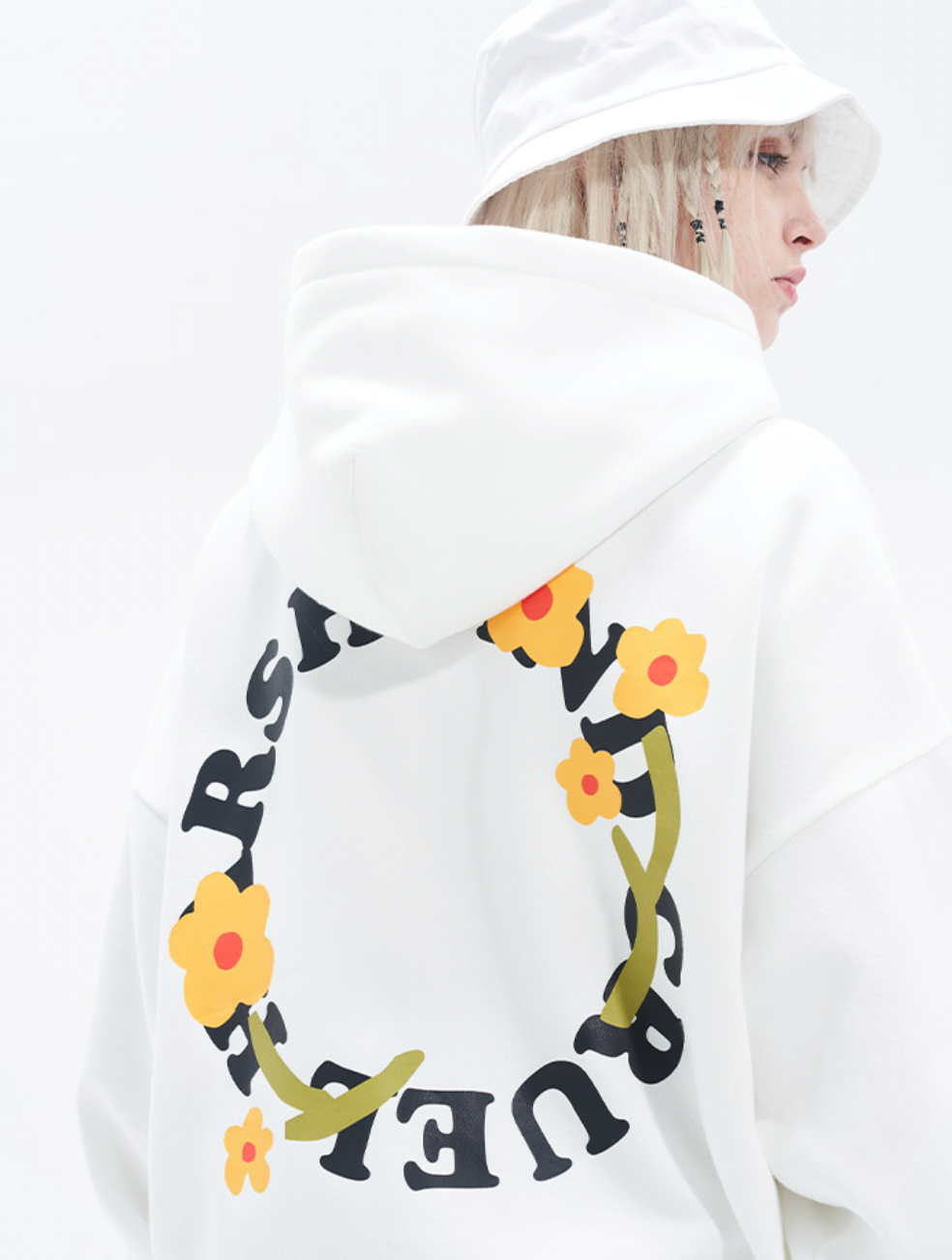 Harsh and Cruel Flower Circle Loose Hoodie