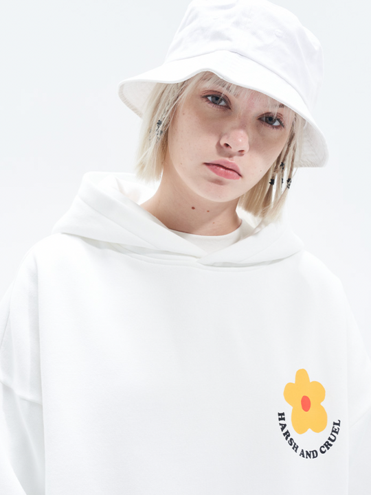 Harsh and Cruel Flower Circle Loose Hoodie