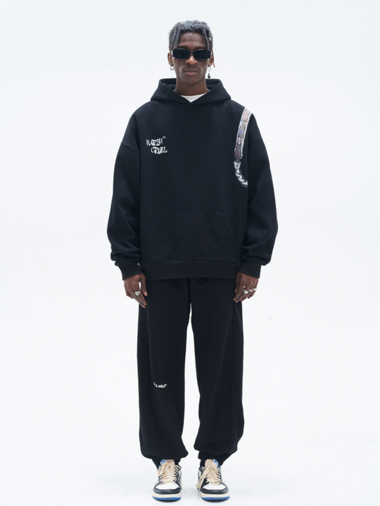 Harsh and Cruel Handpainted Graffiti Hoodie