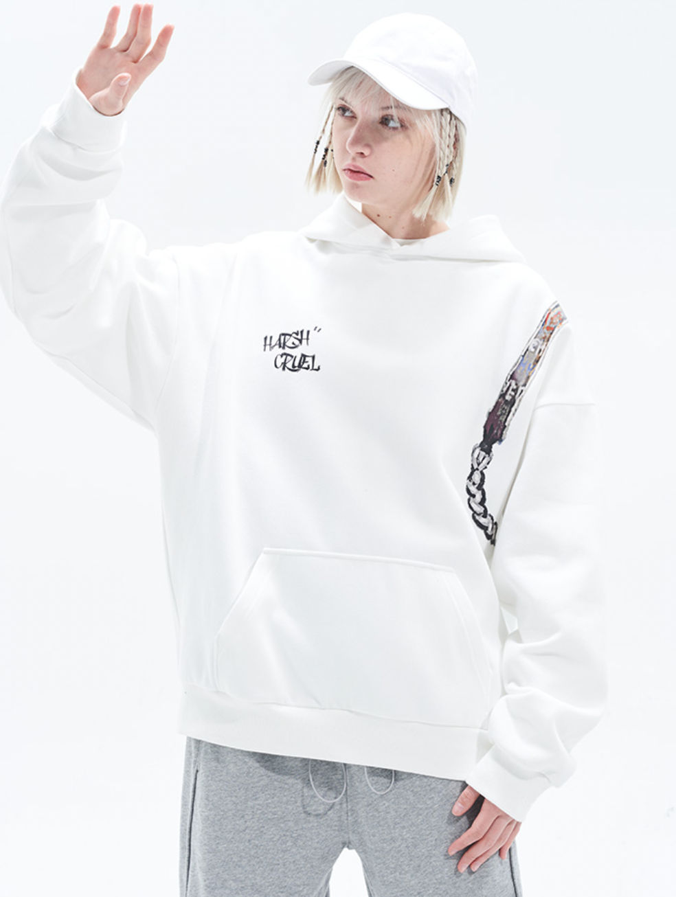 Harsh and Cruel Handpainted Graffiti Hoodie