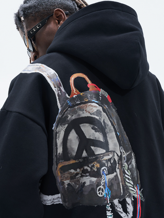 Harsh and Cruel Handpainted Graffiti Hoodie