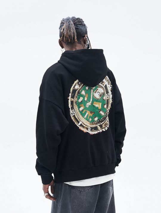 Harsh and Cruel Clock Painted Hoodie