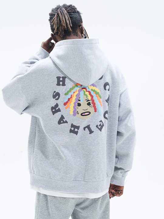 Harsh and Cruel Colorful Dreadlocks Cartoon Hoodie