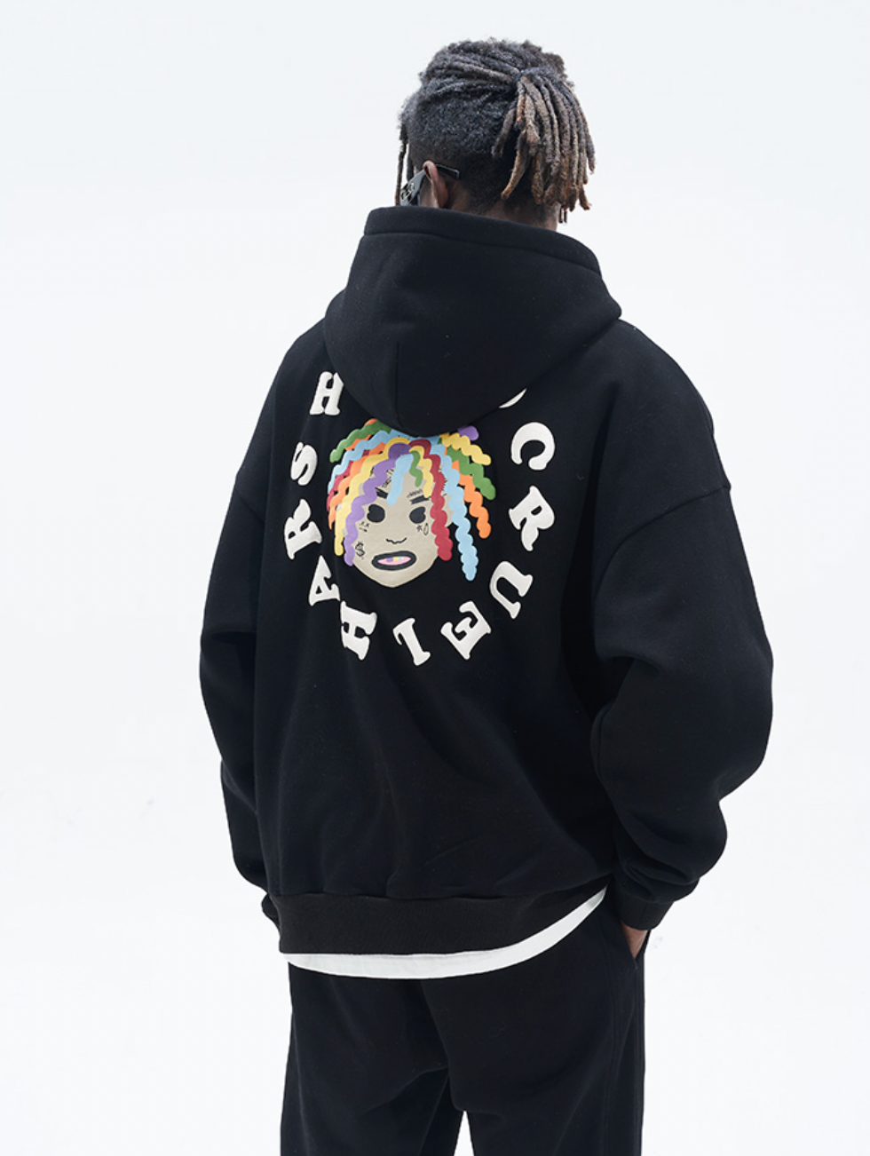 Harsh and Cruel Colorful Dreadlocks Cartoon Hoodie