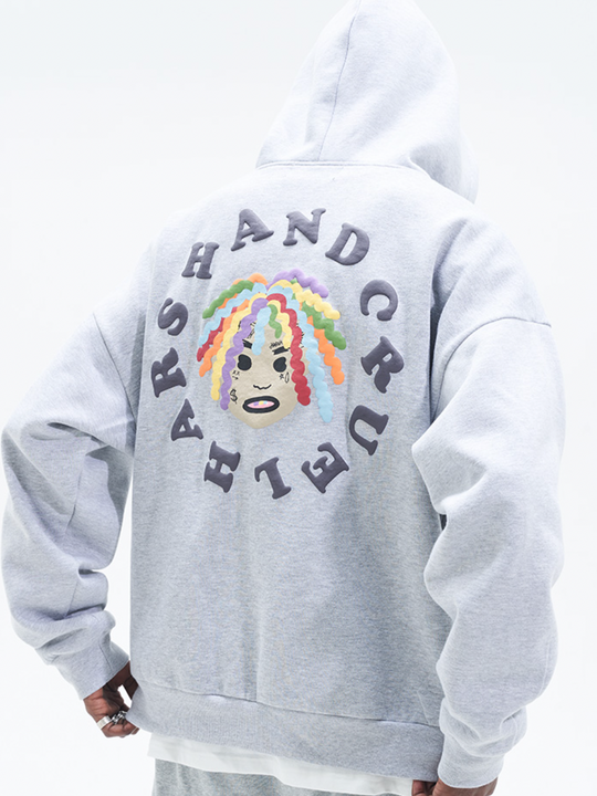 Harsh and Cruel Colorful Dreadlocks Cartoon Hoodie