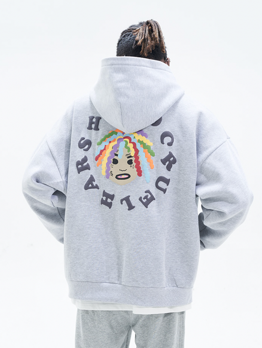 Harsh and Cruel Colorful Dreadlocks Cartoon Hoodie