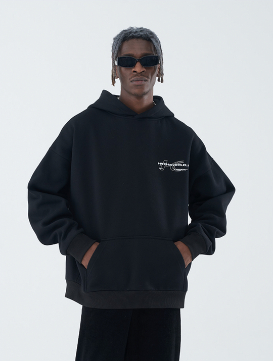 Harsh and Cruel Sunset Print Silhouette 80s Hoodie