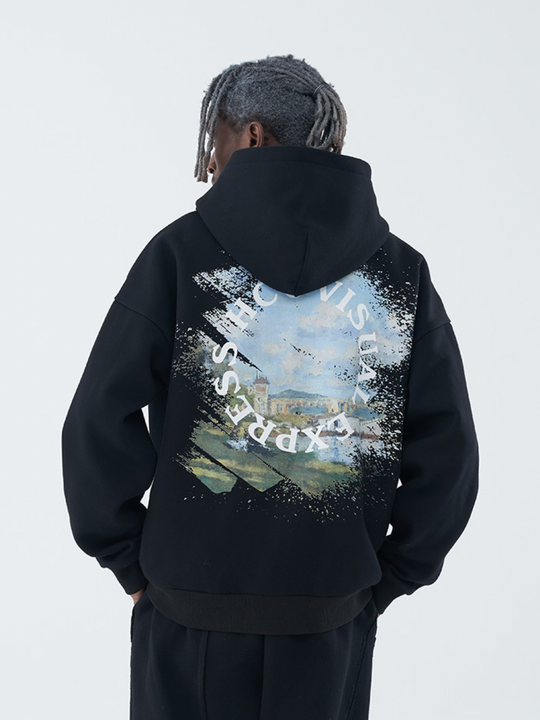 Harsh and Cruel Monet Oil Painting Circle Hoodie