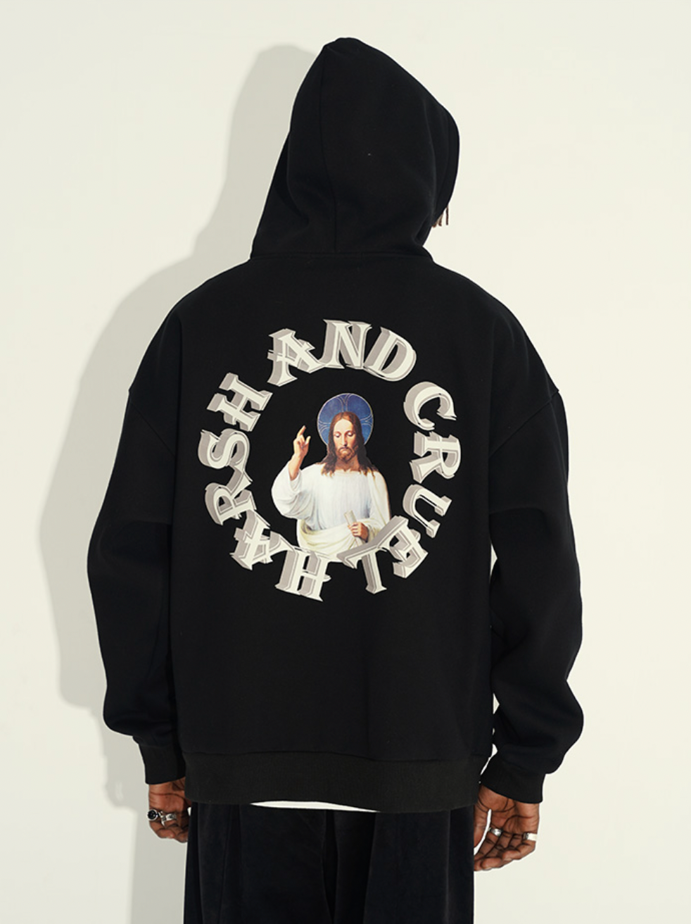 Harsh and Cruel 3D Circle Word Hoodie