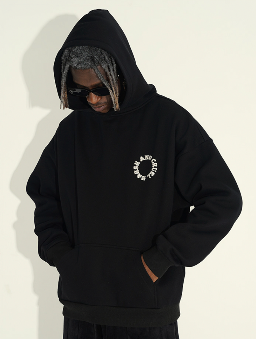 Harsh and Cruel 3D Circle Word Hoodie