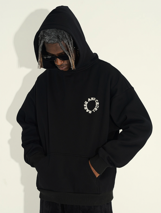 Harsh and Cruel 3D Circle Word Hoodie