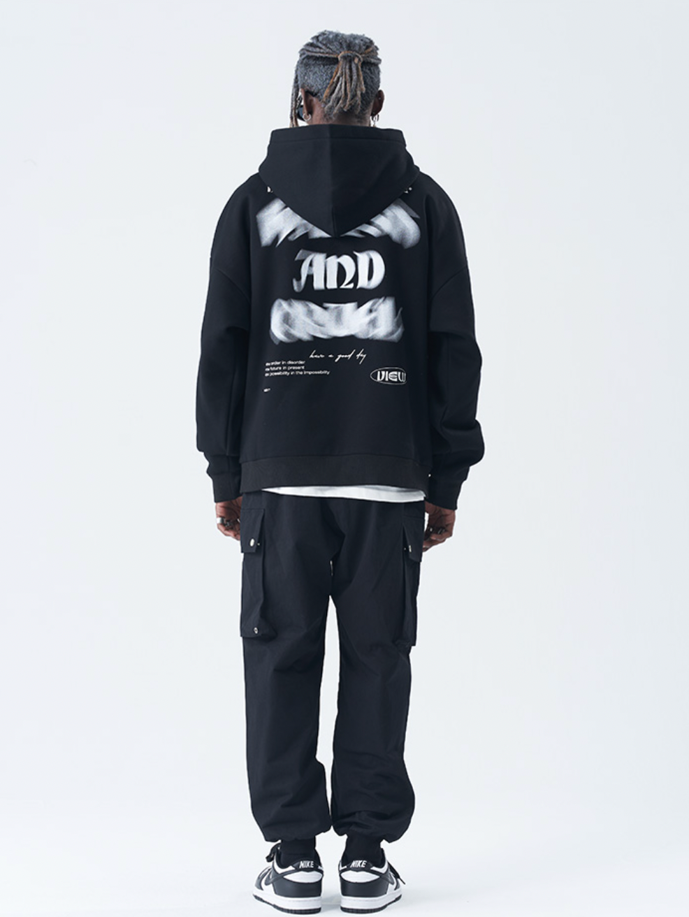 Harsh and Cruel Phantom Fuzzy Letter Printing Hoodie