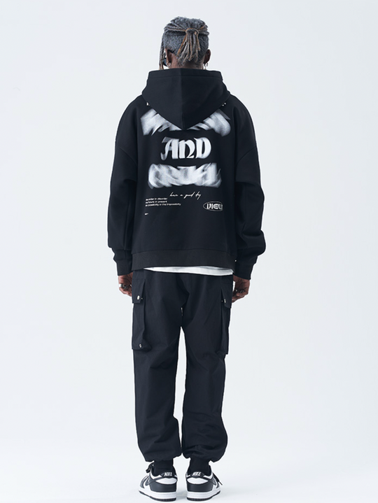 Harsh and Cruel Phantom Fuzzy Letter Printing Hoodie