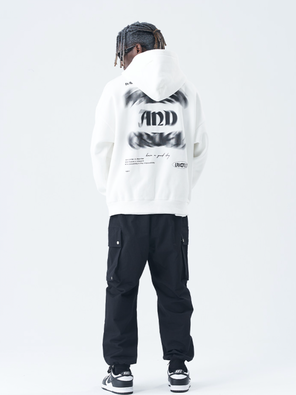 Harsh and Cruel Phantom Fuzzy Letter Printing Hoodie