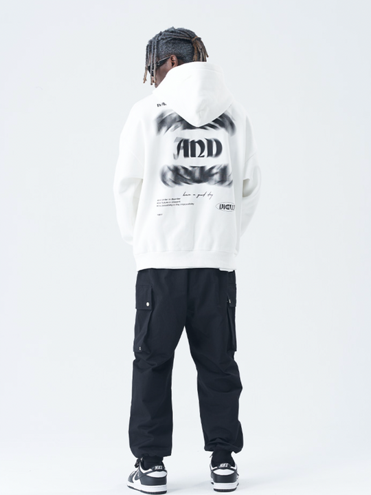 Harsh and Cruel Phantom Fuzzy Letter Printing Hoodie