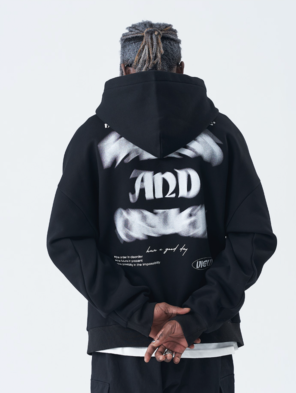 Harsh and Cruel Phantom Fuzzy Letter Printing Hoodie