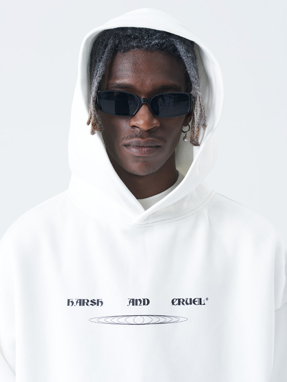 Harsh and Cruel Phantom Fuzzy Letter Printing Hoodie