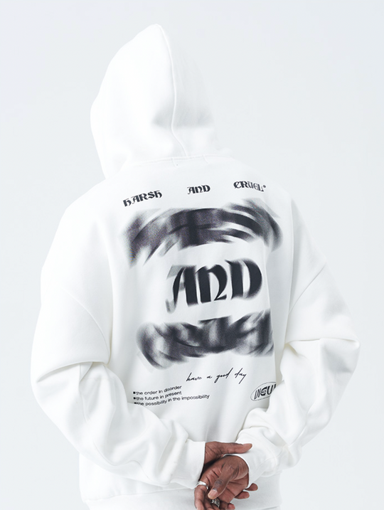 Harsh and Cruel Phantom Fuzzy Letter Printing Hoodie