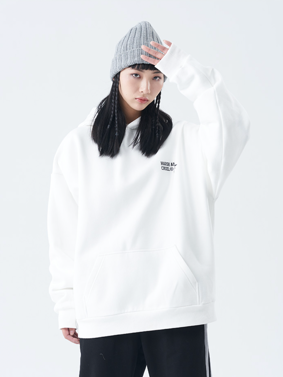 Harsh and Cruel 3D Circle Word Snow Mountain Hoodie