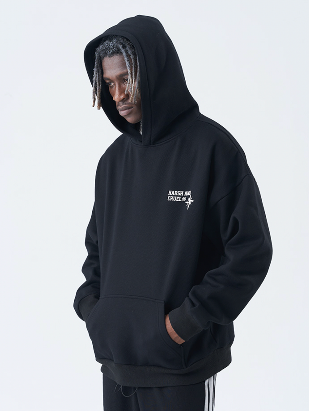 Harsh and Cruel 3D Circle Word Snow Mountain Hoodie