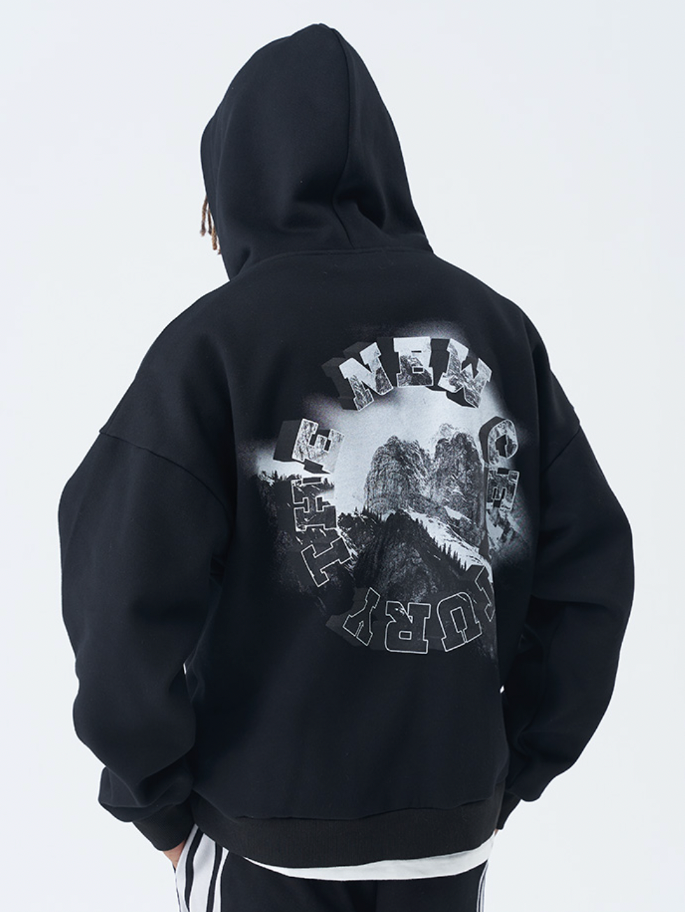 Harsh and Cruel 3D Circle Word Snow Mountain Hoodie