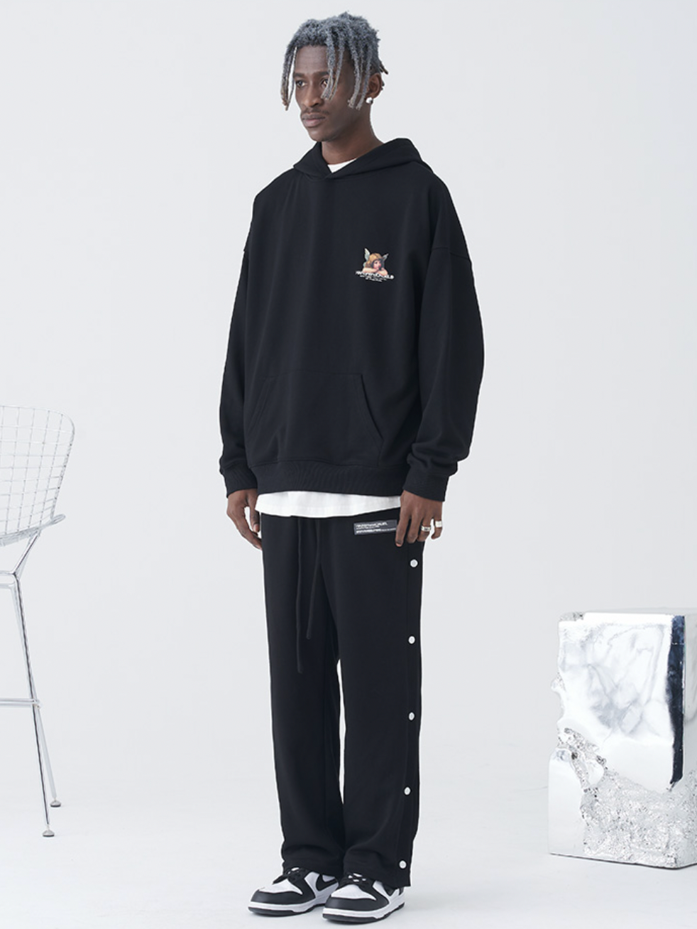 Harsh and Cruel Retro Angel Print Hoodie