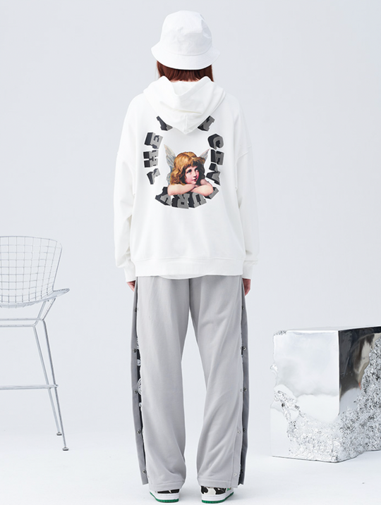 Harsh and Cruel Retro Angel Print Hoodie