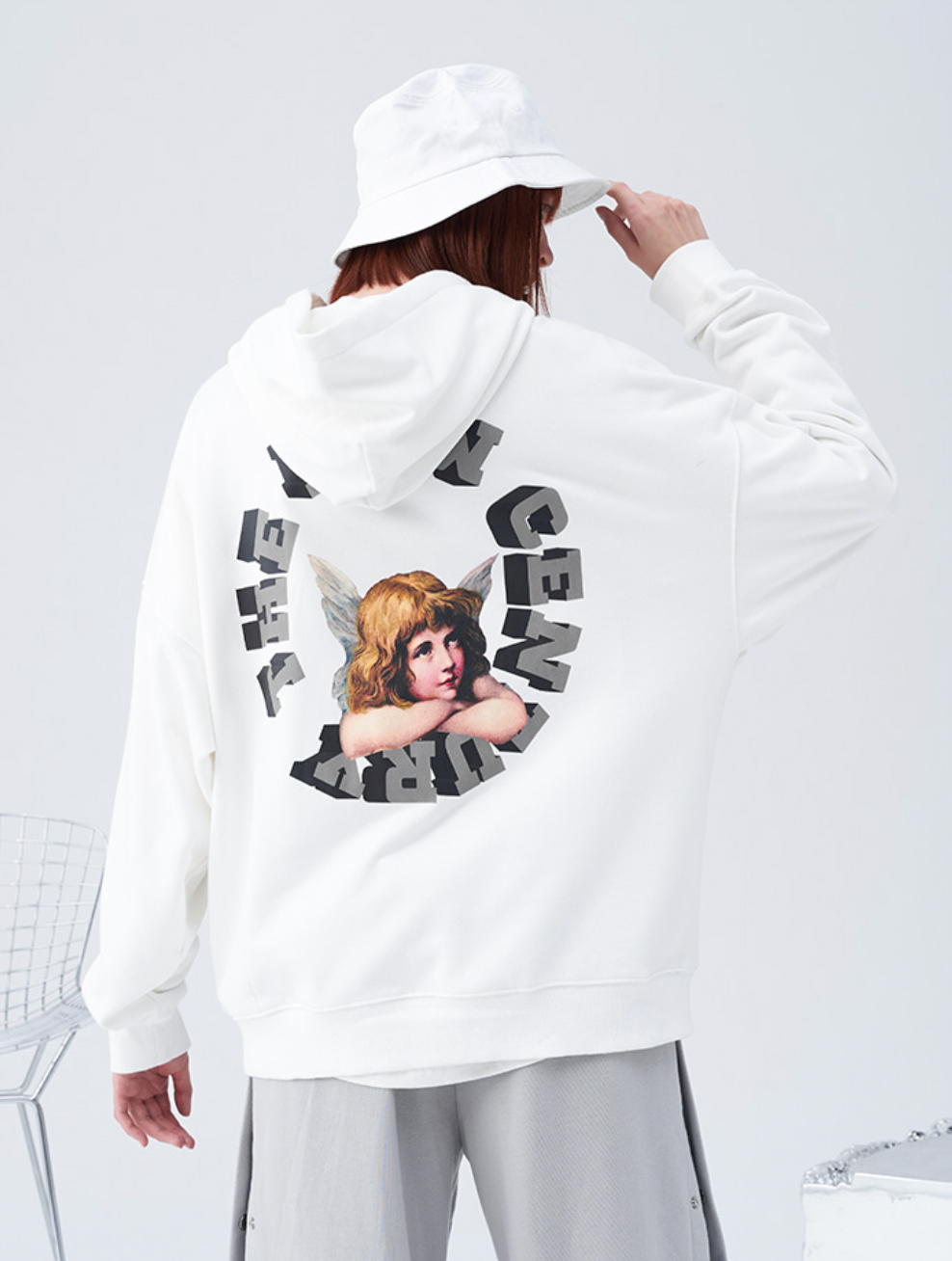 Harsh and Cruel Retro Angel Print Hoodie