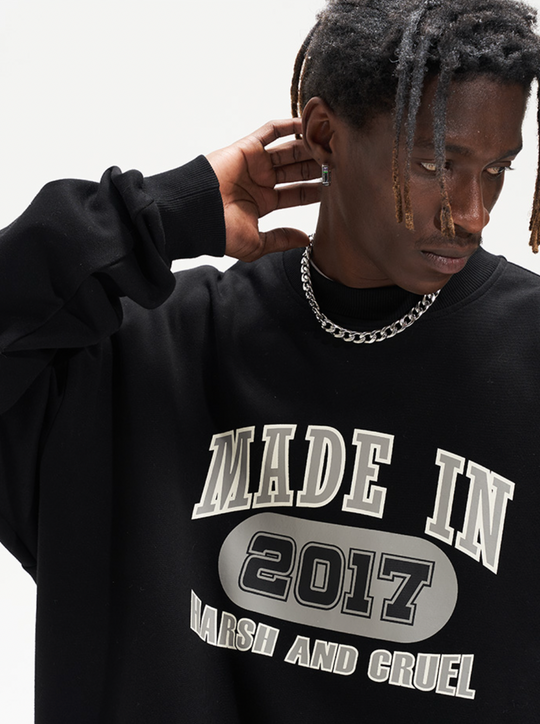 Harsh and Cruel Retro Theme Round Neck Sweatshirts