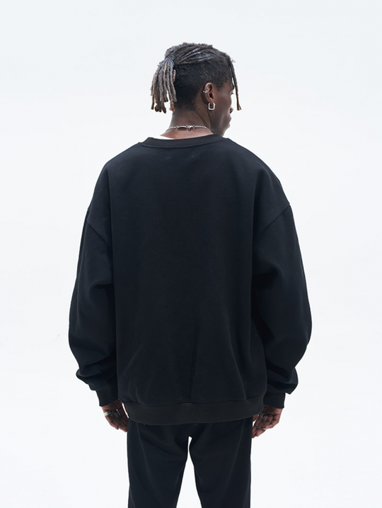 Harsh and Cruel Smiling Earth Foam Print Sweatshirts