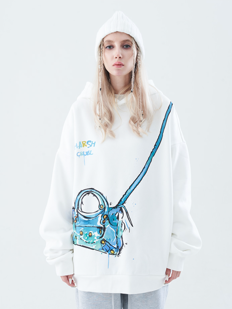 Harsh and Cruel Motorcycle Bag Graffiti Hoodie