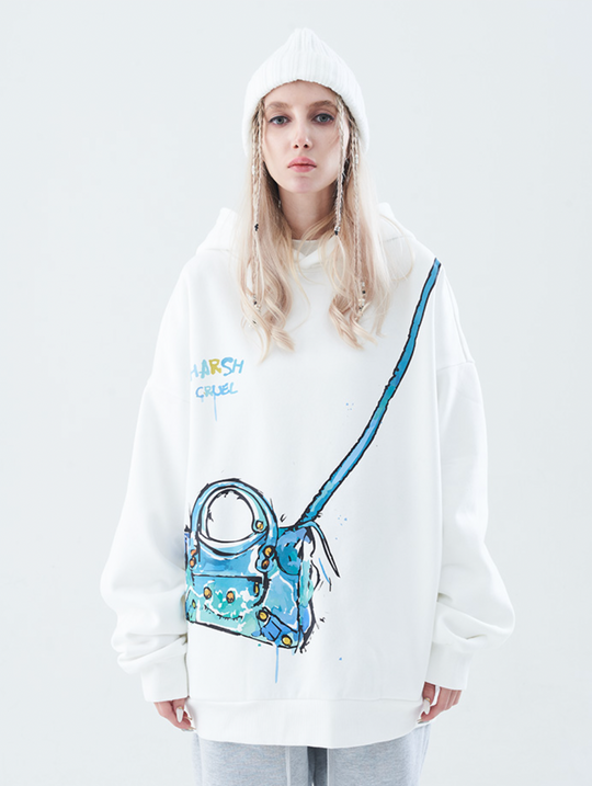 Harsh and Cruel Motorcycle Bag Graffiti Hoodie