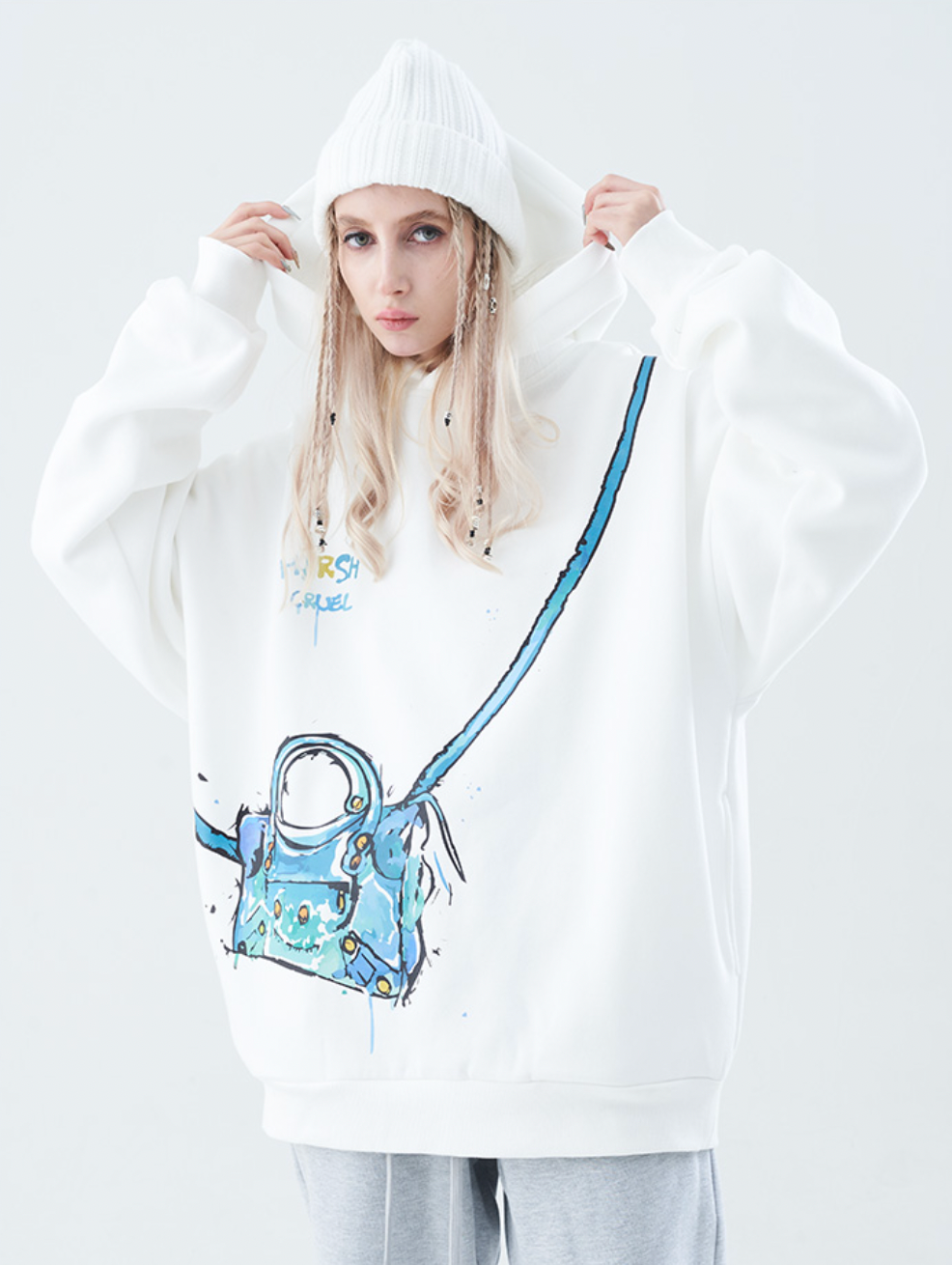 Harsh and Cruel Motorcycle Bag Graffiti Hoodie